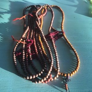 red and brown colour prayer beads